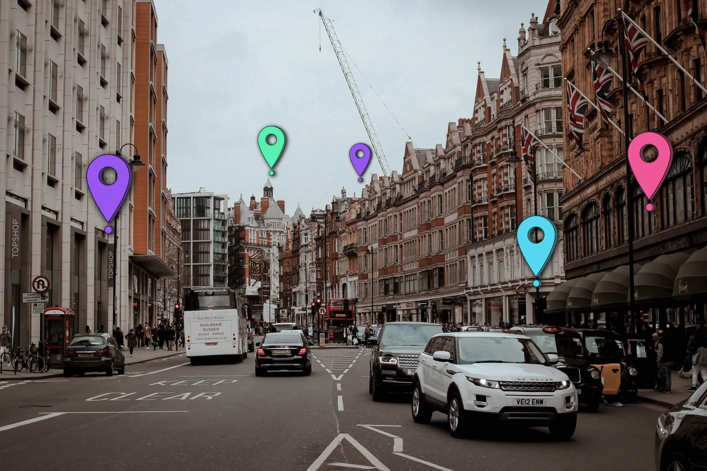 Same day courier London — Gophr courier destinations mapped across central London